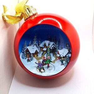 KSA COLLECTIBLE CHRISTMAS ornament globe decoration ice skating scene